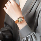 Gedi Creative Small Waist Belt Women's Good-looking Small Square Plate Roman Scale Retro Quartz Watch 51072