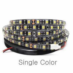16.4ft Led Strip 5050 RGB 1m/2m/3m/4m/5m Black PCB 12V 60LEDs/m Waterproof IP65/Non Waterproof IP20 For TV Background Decoration
