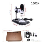 1600X USB Digital Microscope Camera Endoscope 8LED Magnifier with Metal Stand 6 Stype for choose J21 19 Dropship