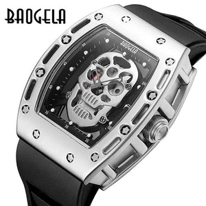 BAOGELA Domineering Skull Watch Silicone Men's Watch Waterproof Sports Quartz Watch 1612
