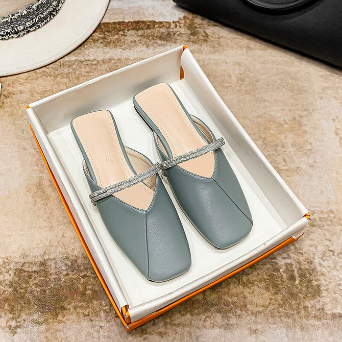Slippers women's summer 2022 new half drag women's shoes fashion lazy flat shoes women 112-9