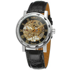 Winner Men's Fashion Roman Numerals Hollow Retro Belt manual mechanical men causal Watch SLZ37