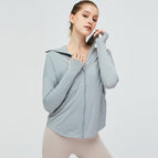 Outdoor Cool Feeling Sun Protective Clothes Coat Women's Breathable Quick-Drying Uv-Proof Sports Top Slim Fit Sun-Protective Clothing
