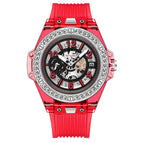 KIMSDUN transparent fashion watch men and women couple watch waterproof silicone calendar quartz watch K-1980B