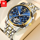 OLEVS men's watch Chilam celebrity endorsement multifunctional automatic mechanical watch hollow men's watch 6607