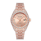 PINTIME Men's Frank Starry Retro Steel Yacht Diamond-Embedded quartz calendar casual men Watch PT1573