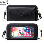 2022 new touch screen mobile phone bag women's single shoulder messenger niche RFID anti-degaussing mobile phone bag Y1665