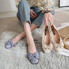 Soft leather and soft square-toed single shoes 2022 new fairy style flat-bottomed shallow mouth scoop shoes pedal boat shoes female 555-18