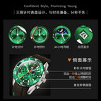 OLEVS Watch for men multi-function three-eye six-needle sports men's watch 9916DS