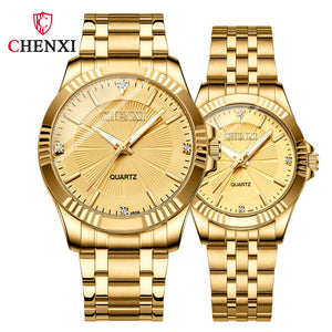 CHENXI Men and women watch Diamond Gold Business Watch Couple's Watch fashion casual quartz watch CX-050A