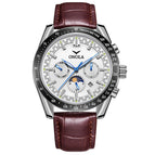 ONOLA ON6835 Men's watch Multi-Function Automatic Mechanical Leather Watch Men Watrproof Watch casual