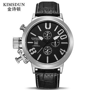 KIMSDUN large dial men's watch three-eye six-pin multi-function sports waterproof watch K-924D