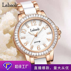 Labaoli women watch new live watch diamond ring ceramic ladies quartz watch LA202