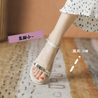 Roman sandals women's 2022 summer new all-match flat shoes sequins soft bottom one word belt sandals women 8500-19
