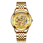 LAOGESHI dragon and phoenix steel strap couple watch mechanical hollow luminous waterproof watch automatic mechanical watch