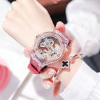GUOU temperament fashion simple ladies watch waterproof female watch rhinestone silicone trendy mechanical women watch 8221