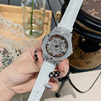 full diamond inlaid diamond rotary dial belt women's watch hollow transparent fashion women's watch feminine temperament five star