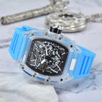 Men's watch Richard Hollow Watch Quartz Three-Pin Calendar Fashion Waterproof Spot Men's Watch 8087 SILICON A