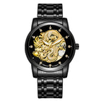 KIMSDUN men's watch Business Watch Luminous Waterproof Hollow Fully Automatic Mechanical Watch Golden Dragon men's Watch K-1977A