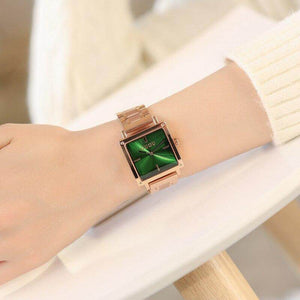 GUOU 8096 Fashion Women Square Bracelet WristWatch Ladies Luxury Stainless Steel Quartz Watch Woman Waterproof Clock relojes mujer