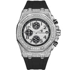 KIMSDUN Gypsophila watch men's diamond multi-function three-eye chronograph waterproof quartz watch men's watch K-1225B