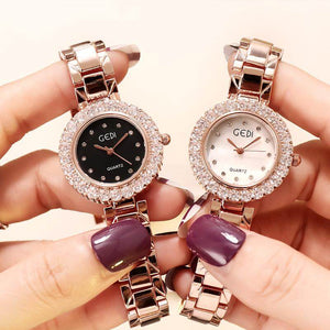 GEDI 3004 Fashion Casual Watch Hot Sale Women Elegant Luxury Stainless Steel Waterproof Ladies Diamond Rhinestone Analog Quartz Wristwatch