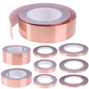 20M Copper Tape Snail Adhesive EMI Shielding Conductive Adhesive Foil Tape For Stained Glass Paper Circuit Electrical Repair