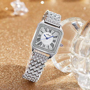 New women watch fashion square full diamond ladies student office lady waterproof watch K-8445L