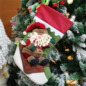 3pcs Christmas decoration socks Christmas gift socks hanging ornaments Christmas socks decoration Santa Claus snowman deer Christmas decoration socks