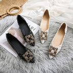 Square-toed single shoes women's spring 2022 new pointed professional women's shoes shallow mouth two-wear peas shoes casual women