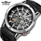 New Winner Style Men's Fashion Casual Hollow Mechanical Movement Automatic men's causal business Watch SLZg121