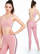 Fitness Suit Women's Skinny Slimming Stretch Breathable Yoga Clothes Running Training Sports Underwear up and down Two-Piece Suit