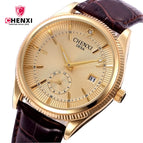 CHENXI couple watch full gold couple watch two needles and a half calendar men and women watches CX-069A