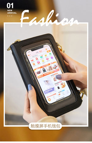Touch screen mobile phone bag messenger mini bag 2022 new RFID anti-theft brush wallet women's long all-match women's bag SJ627