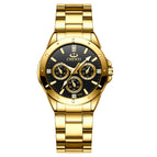 CHENXI Gold Couple Watch 019a Hot Selling Product Three Eyes Men and women Business quartz Watch XZ-019A full gold
