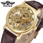 Winner Mechanical Watch Men's Fashion Casual Retro Roman Style Hollow-out Watch Manual Mechanical Watch SLZ11