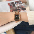 GUOU 8096 Fashion Women Square Bracelet WristWatch Ladies Luxury Stainless Steel Quartz Watch Woman Waterproof Clock relojes mujer