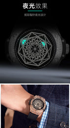 KIMSDUN foreign trade explosion diamond inlaid fashion trend creative men's watch silicone luminous waterproof sports quartz watch K109D
