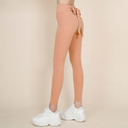 2021 new yoga pants women's high waist tight-fitting nude bow tie sports pants fitness running legging QD34