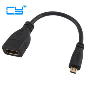 1PCS Micro HD Type D Male To HDTV-compatible Type A Adapter Cable M/F Converter Convertor For Tablet Pc Tv Mobile Phone 1080P