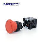 1Pcs XB2 ES542 Plastic Emergency Stop Red Mushroom Head Size 30 40MM 60 Push Button Switch Lock NO NC Normally Open 22mm ZB2