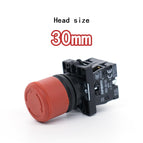 1Pcs XB2 ES542 Plastic Emergency Stop Red Mushroom Head Size 30 40MM 60 Push Button Switch Lock NO NC Normally Open 22mm ZB2