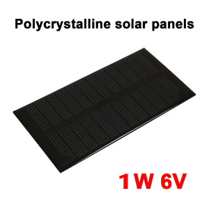 1W 6V Solar Panel Cell Durable Solar Generator Solar Cells Light Outdoor DC Output Waterproof Panel Solar Charger Portable
