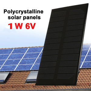 1W 6V Solar Panel Cell Durable Solar Generator Solar Cells Light Outdoor DC Output Waterproof Panel Solar Charger Portable