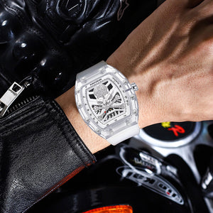 KIMSDUN New Transparent Richard Skull Hollow Automatic Mechanical Watch Men's Watch Fashion Miller K-2016A