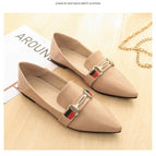 2021 Korean flat single shoe fashion metal buckle soft casual office lady women's shoes 333-b9