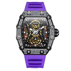 ONOLA diamond-studded live fashion sports automatic mechanical watch men's silicone strap waterproof ON3828D