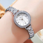GEDI new watch women's light luxury fashion round quartz small green watch student Bracelet women waterproof watch 22001 steel