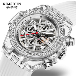 KIMSDUN men and women's watch Diamond transparent quartz watch waterproof net red watch men and women couple watches K-1983B
