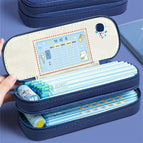 Space astronaut double pencil case boys handsome pencil bag School stationery box Children pen case cute pen box school supplies